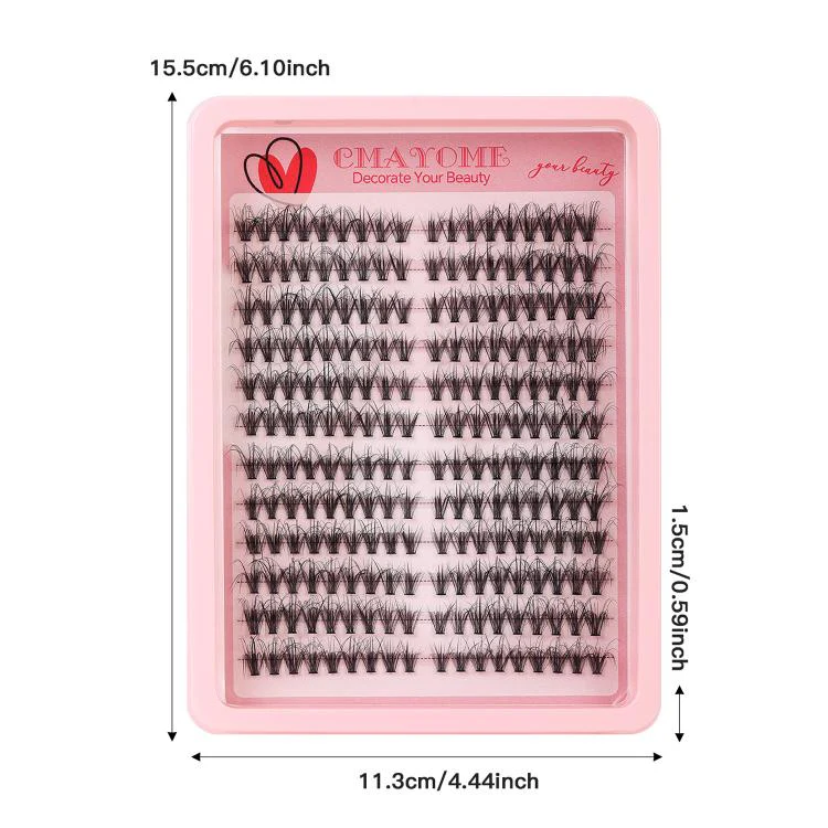 216 Dense Clusters DIY Segmented Eyelash Extensions Naturally Curled Single Cluster False Eyelashes, Specification: DIY-SET-598(60D) - Image 3