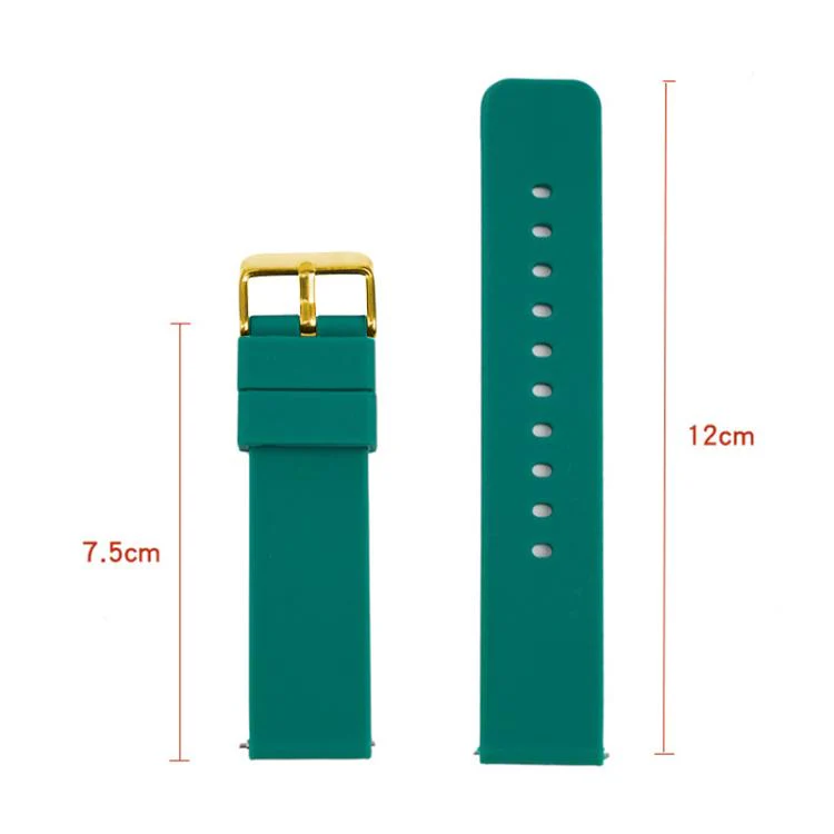 21mm xDfind Stainless Steel Gold Pin Buckle Solid Color Silicone Waterproof Watch Band(Pink) - Image 5