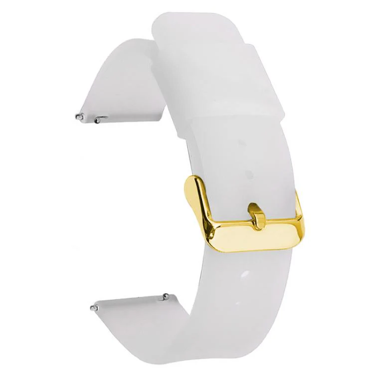 21mm xDfind Stainless Steel Gold Pin Buckle Solid Color Silicone Waterproof Watch Band(Translucent)