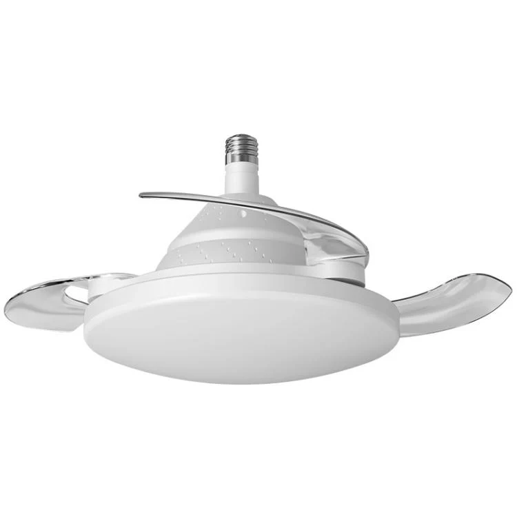 22.5-inch Invisible Blade Ceiling Fan Light with E27 Socket Dimmable LED, 3 Color Temperatures, 3 Speeds, 2H/4H Time(White)