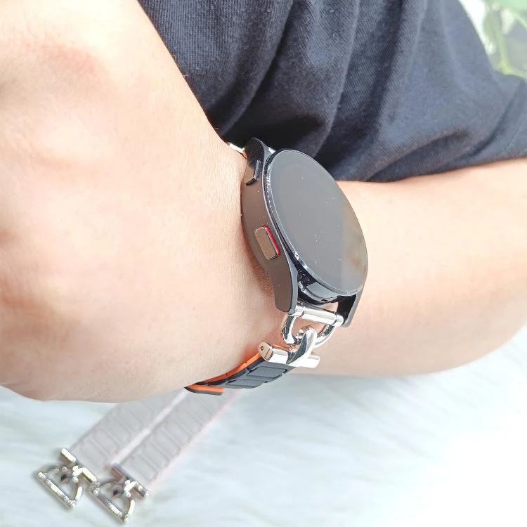 22mm D-shaped Tri-beads Magnetic Silicone Watch Band(Chocolate Color) - Image 5
