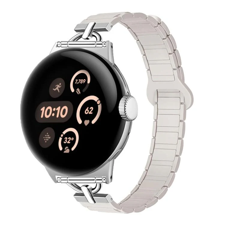 22mm D-shaped Tri-beads Magnetic Silicone Watch Band(Starlight)