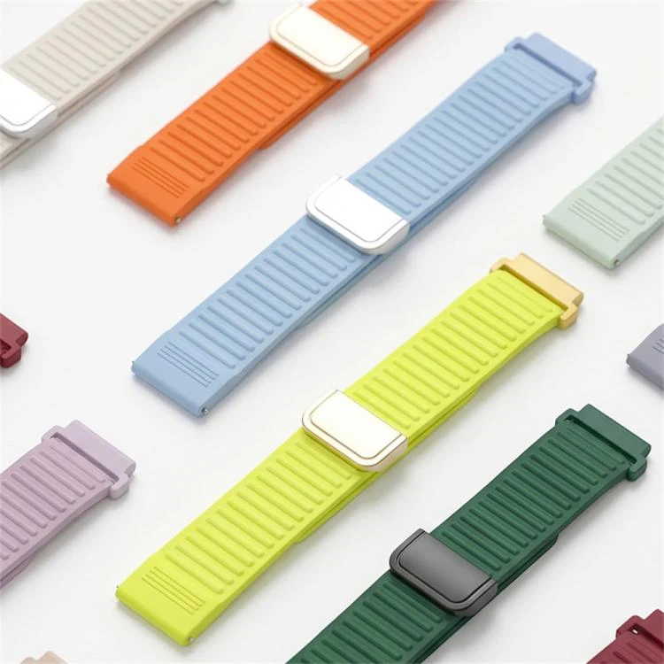 22mm Mountain Pattern Loop Magnetic Buckle Silicone Watch Band(Green) - Image 5