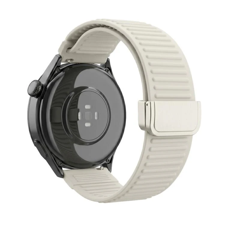 22mm Mountain Pattern Loop Magnetic Buckle Silicone Watch Band(Starlight)