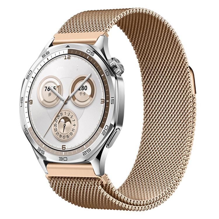 22mm Press Snap Milanese Magnetic Stainless Steel Watch Band(Rose Gold)