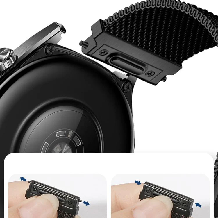 22mm Press Snap Milanese Magnetic Stainless Steel Watch Band(Rose Gold) - Image 5