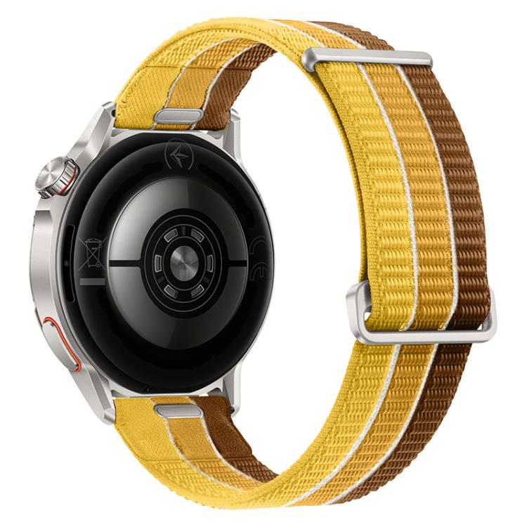 22mm Quick Release Press Button Two Section Breathable Nylon Loop Watch Band(Energetic Orange)