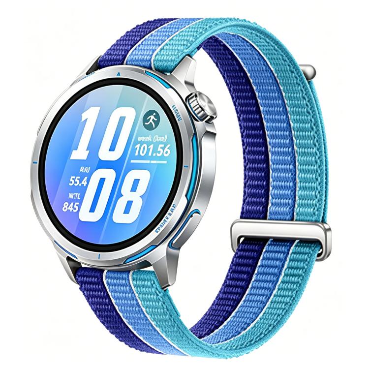 22mm Quick Release Press Button Two Section Breathable Nylon Loop Watch Band(Island Blue) - Image 2