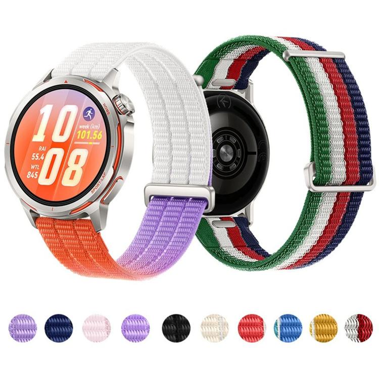 22mm Quick Release Press Button Two Section Breathable Nylon Loop Watch Band(Lavender Purple) - Image 3