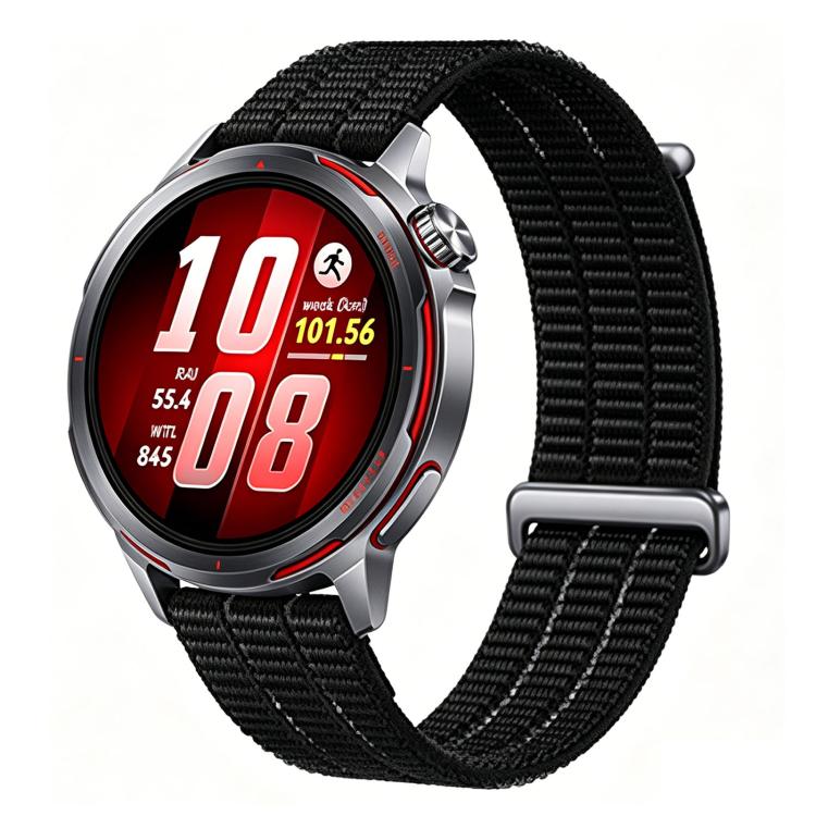 22mm Quick Release Press Button Two Section Breathable Nylon Loop Watch Band(Speed Shadow Black) - Image 2