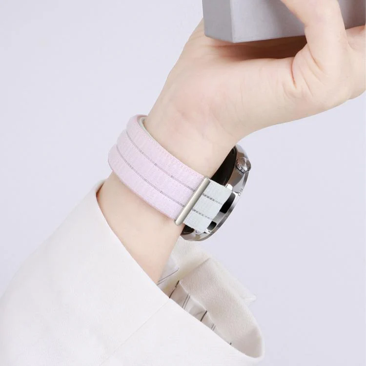 22mm Quick Release Press Button Two Section Breathable Nylon Loop Watch Band(Speed Shadow Black) - Image 9