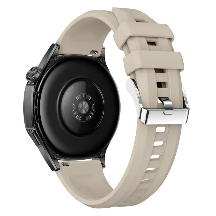 22mm Vertical Stripes Silver Buckle Solid Color Silicone Watch Band(Cangshan Grey) - Image 2