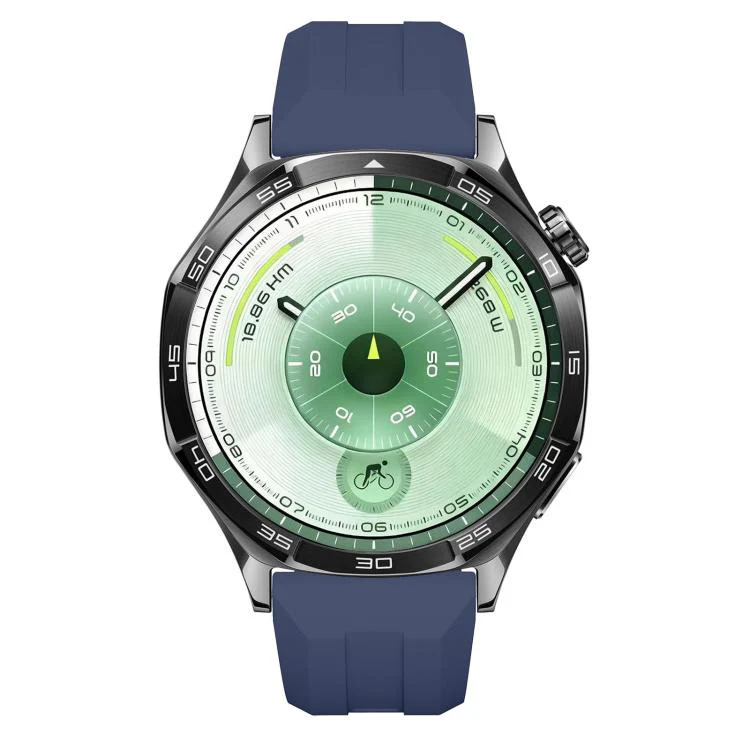 22mm Vertical Stripes Silver Buckle Solid Color Silicone Watch Band(Midnight Blue) - Image 4