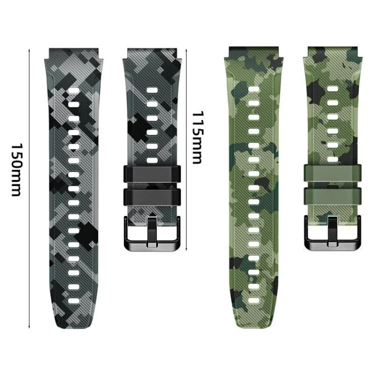 22mm xDfind Camouflage Silicone Watch Band(Black) - Image 3