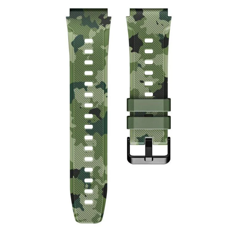 22mm xDfind Camouflage Silicone Watch Band(Green)