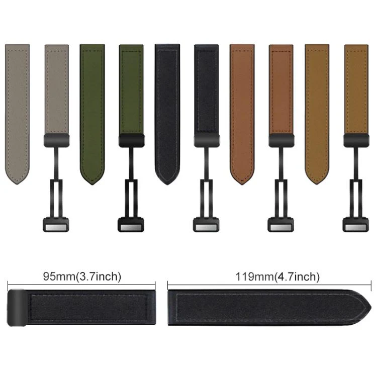 22mm xDfind Crazy Horse Pattern Silicone Skin Magnetic Buckle Watch Band(Dark Brown) - Image 3