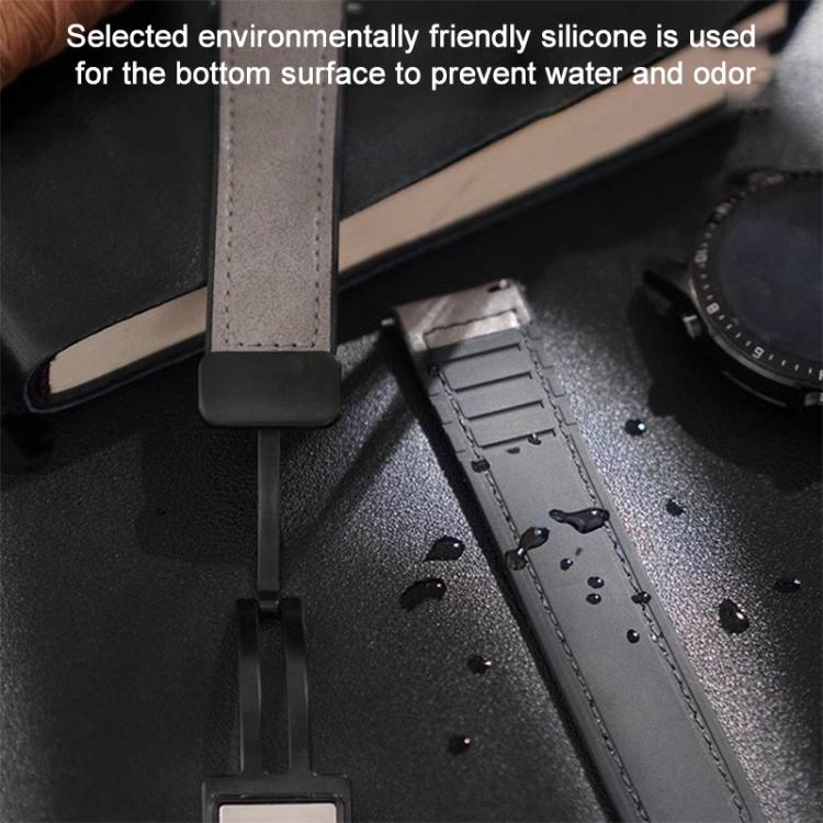 22mm xDfind Crazy Horse Pattern Silicone Skin Magnetic Buckle Watch Band(Taupe) - Image 5