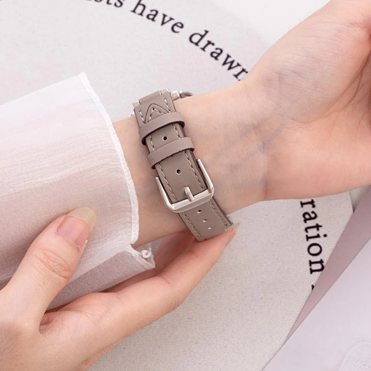 22mm xDfind Denim Chain Metal Hybrid Leather Watch Band(Gold) - Image 4