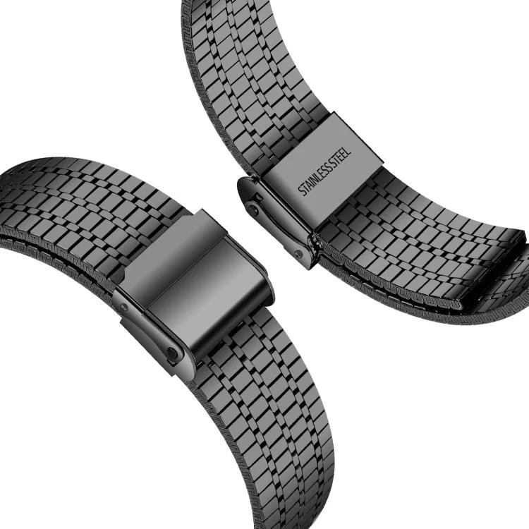 22mm xDfind Seven Beads Buckle Stainless Steel Watch Band(Black) - Image 3