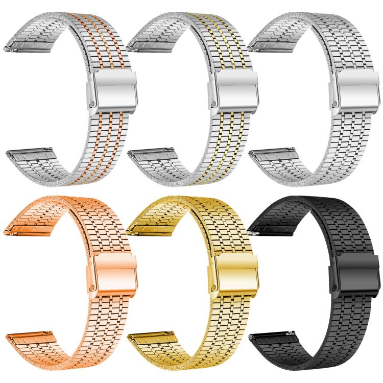22mm xDfind Seven Beads Buckle Stainless Steel Watch Band(Black) - Image 5