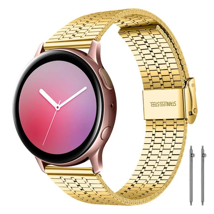 22mm xDfind Seven Beads Buckle Stainless Steel Watch Band(Gold)