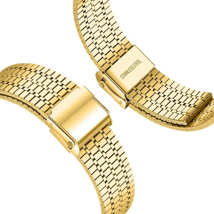 22mm xDfind Seven Beads Buckle Stainless Steel Watch Band(Gold) - Image 3
