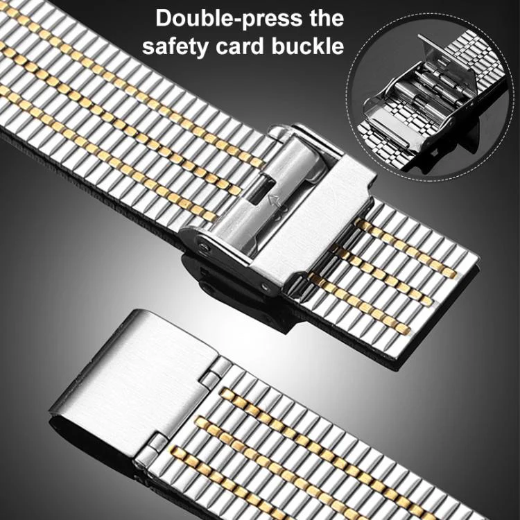 22mm xDfind Seven Beads Buckle Stainless Steel Watch Band(Rose Gold) - Image 7
