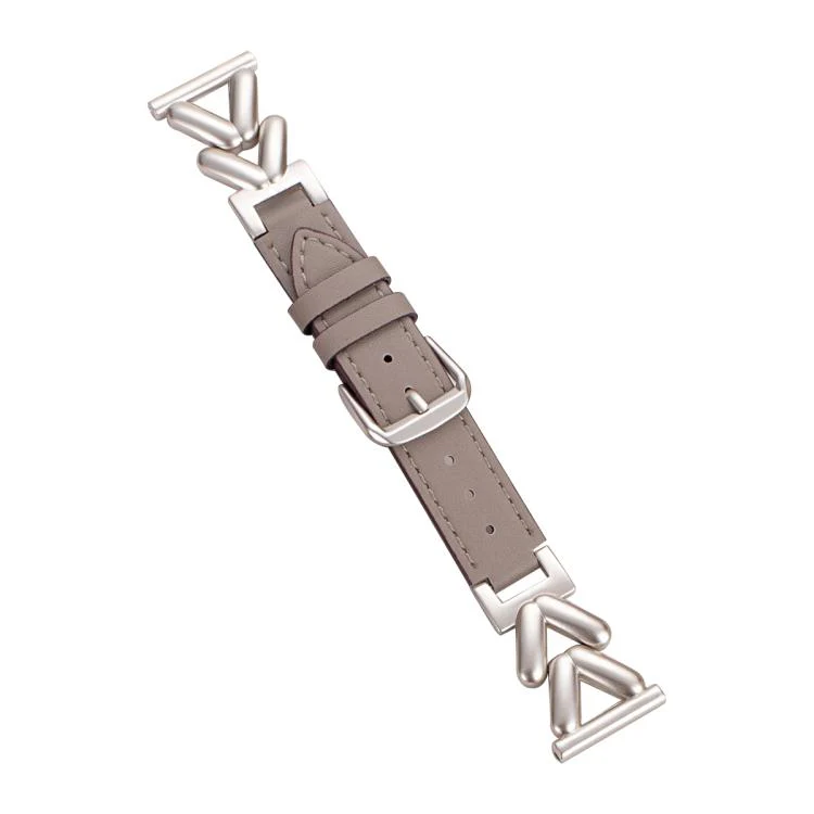 22mm xDfind V-shaped Metal Hybrid Leather Watch Band(Starlight)