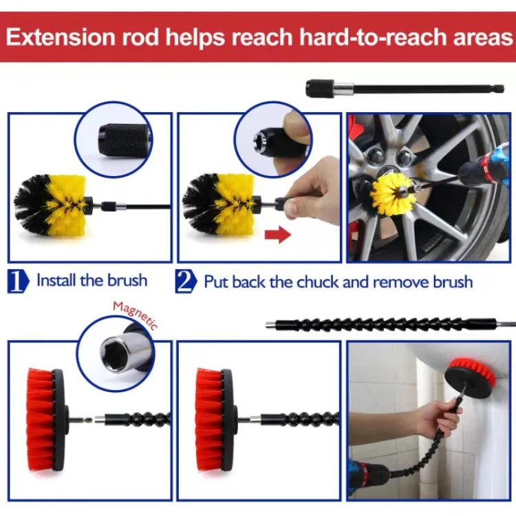 23 PCS / Set Car Tire Slits Multi-Function Cleaning Brush - Image 4