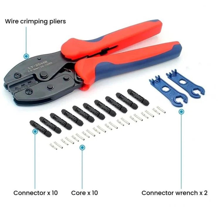 24 in 1 MC4 PV Tool Kit Crimping Pliers, Spanner, PV Connector, Tool Bag - Image 9