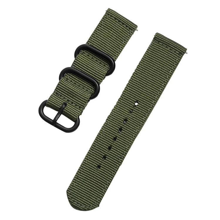 24mm xDfind Ring Buckle Nylon Canvas Watch Band(Army Green) - Image 2