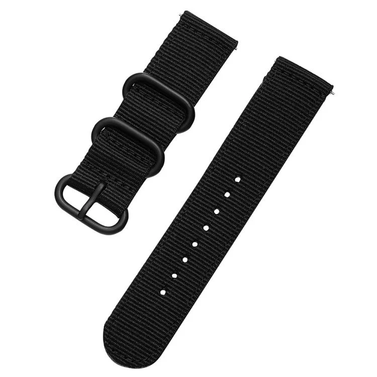 24mm xDfind Ring Buckle Nylon Canvas Watch Band(Black) - Image 2