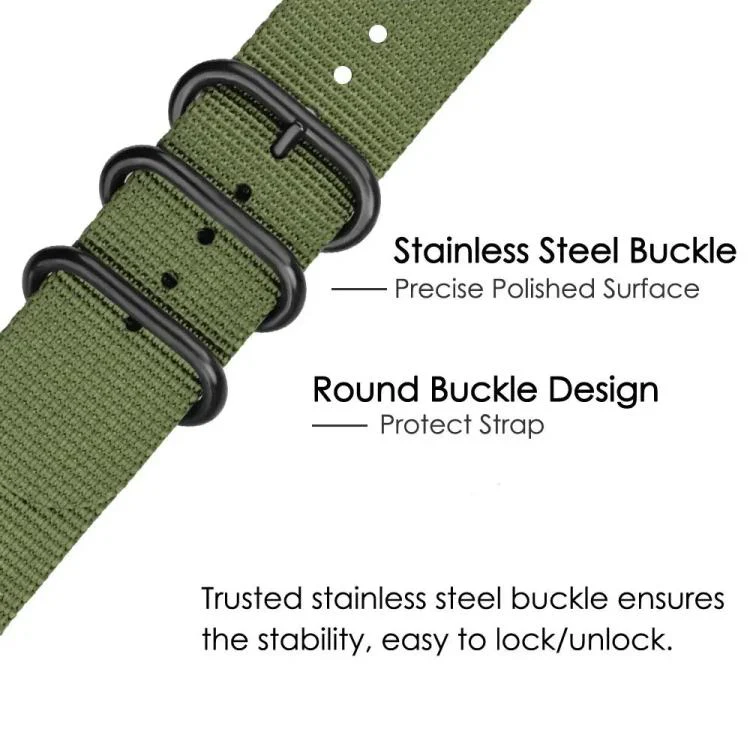 24mm xDfind Ring Buckle Nylon Canvas Watch Band(Black) - Image 7