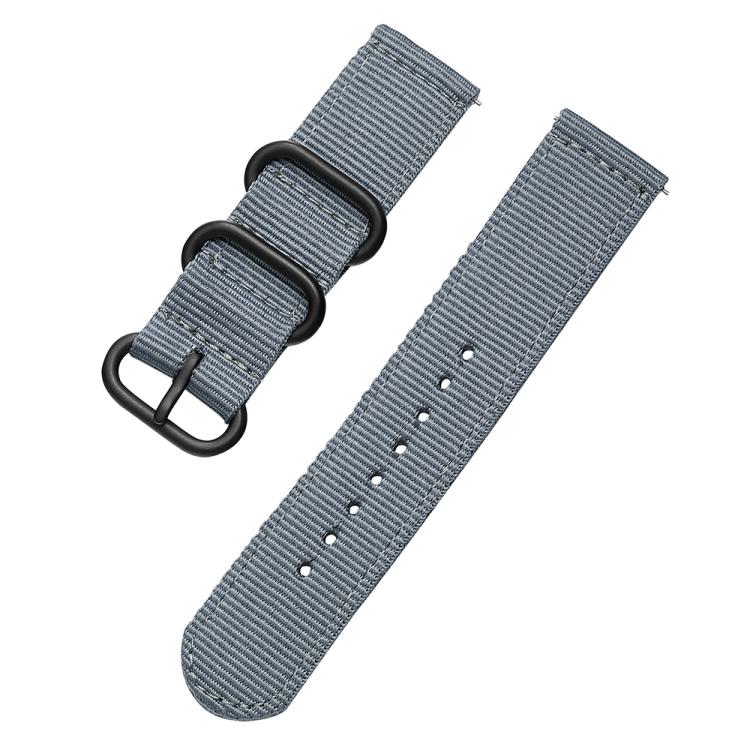 24mm xDfind Ring Buckle Nylon Canvas Watch Band(Grey) - Image 2