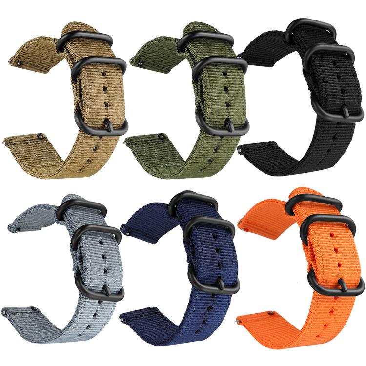 24mm xDfind Ring Buckle Nylon Canvas Watch Band(Grey) - Image 4