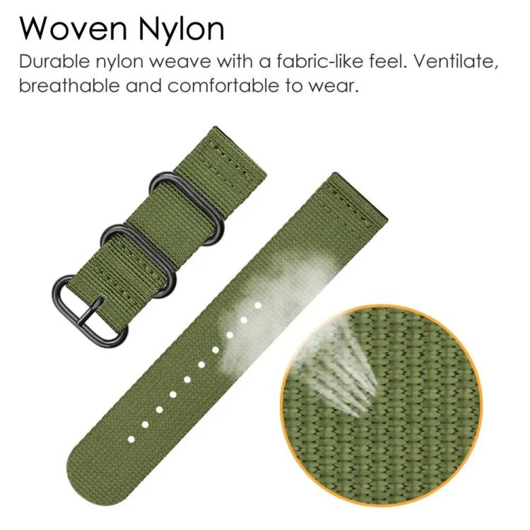 24mm xDfind Ring Buckle Nylon Canvas Watch Band(Midnight Blue) - Image 6