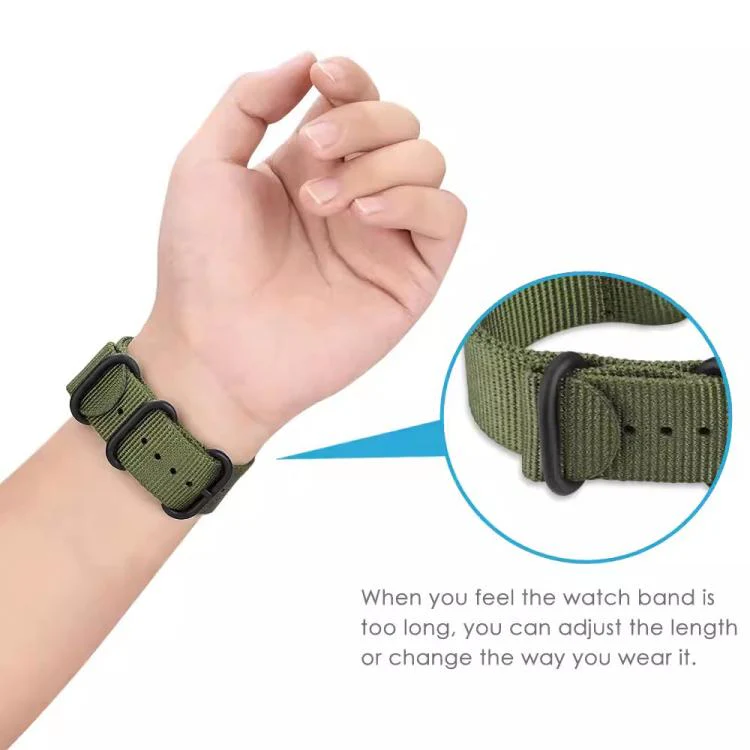 24mm xDfind Ring Buckle Nylon Canvas Watch Band(Midnight Blue) - Image 8