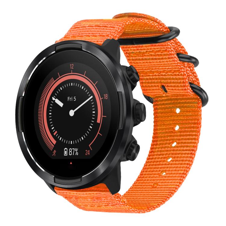24mm xDfind Ring Buckle Nylon Canvas Watch Band(Orange)