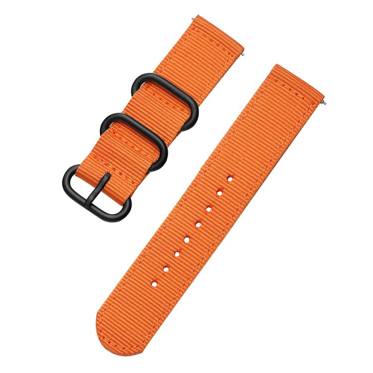 24mm xDfind Ring Buckle Nylon Canvas Watch Band(Orange) - Image 2