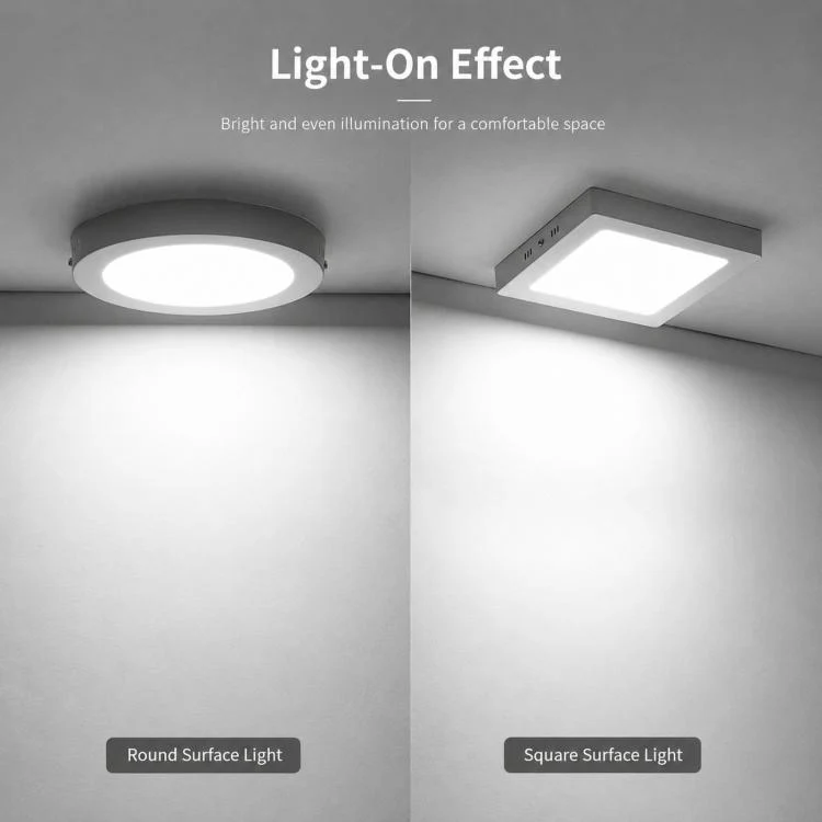 24W Round 6500K Ultra-Thin LED Panel Light Surface Mounted Ceiling Light Full Plastic Flush Mount Fixture - Image 3