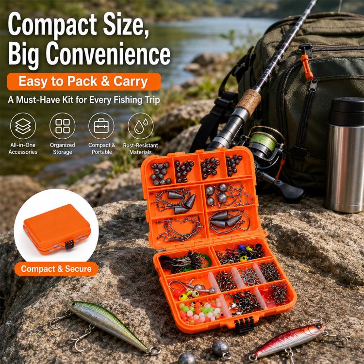 257pcs Lure Hook Accessory Set for Sea Fishing Rock Fishing(Black) - Image 7