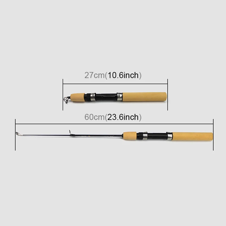 27cm Portable Ice Fishing Rod Shrimp Rod Lure Rod Fishing Gear Fittings , Extension Length : 60 cm - Image 7