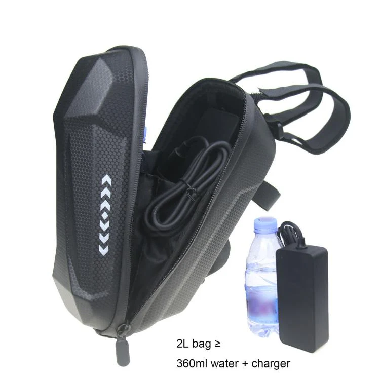 2L Waterproof Electric Scooter Handlebar Bag EVA Hard Shell Front Hanging Storage Pack for Bicycles(Black)