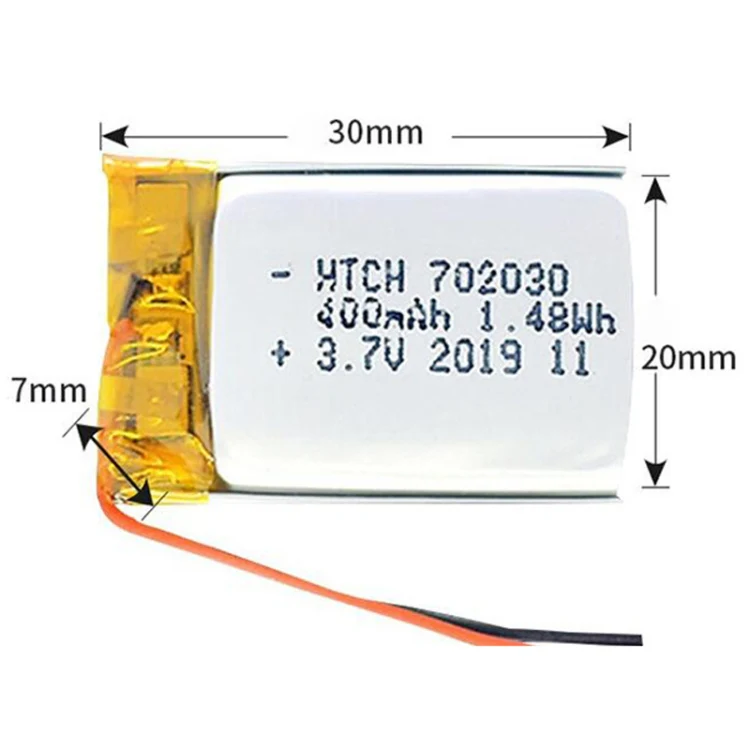 2pcs 702030 400mAh Li-Polymer Battery Replacement - Image 3