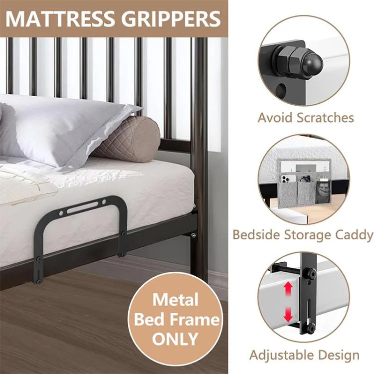 2pcs Adjustable Metal Mattress Retainer Anti-Slip Mattress Stopper Baffle - Image 3