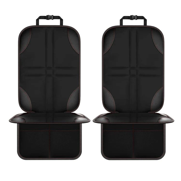 2pcs Child Car Seat Protector Non-Slip Base Material + Waterproof 600D Fabric(Red Line)