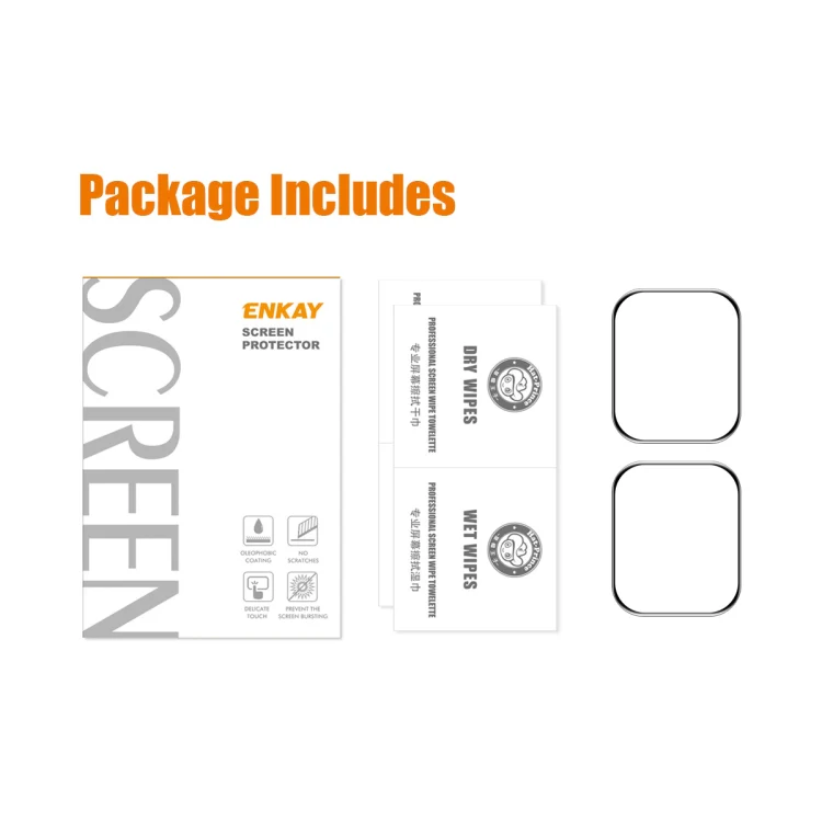 2pcs ENKAY Hat-Prince Case Friendly 3D Full Screen PET Curved Hot Bending HD Film For Apple Watch Series 9 / 8 / 7 45mm(Transparent) - Image 2