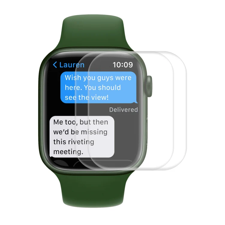 2pcs ENKAY Hat-Prince Case Friendly 3D Full Screen PET Curved Hot Bending HD Screen Protector Film For Apple Watch Series 9 / 8 / 7 41mm(Transparent)