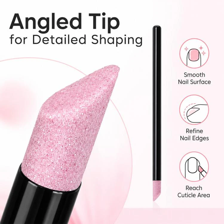 2pcs/Pack Angled Quartz Nail Pen Nail Surface Polishing Tool(Black) - Image 4