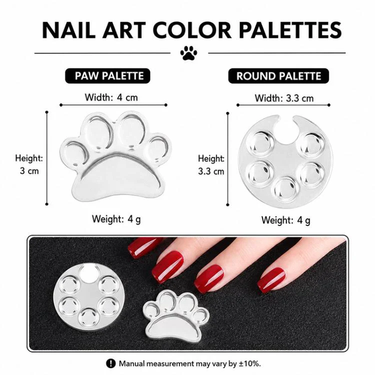 2pcs/Pack Nail Art Mixing Palette Makeup Foundation Mixing Palette(Drawing Board + Cat Paw) - Image 4